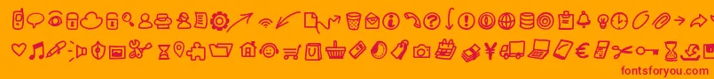 Pwsmalliconsfree Font – Red Fonts on Orange Background