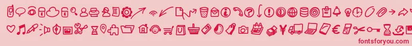 Pwsmalliconsfree Font – Red Fonts on Pink Background