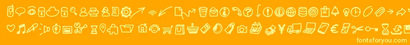 Pwsmalliconsfree Font – Yellow Fonts on Orange Background