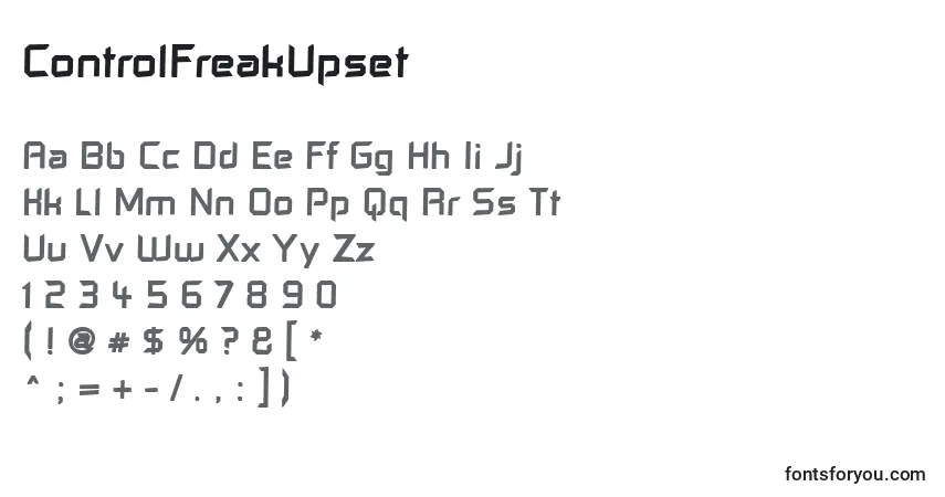 Schriftart ControlFreakUpset – Alphabet, Zahlen, spezielle Symbole