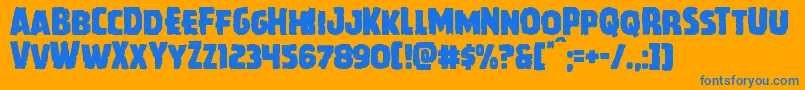 Howlinmad Font – Blue Fonts on Orange Background