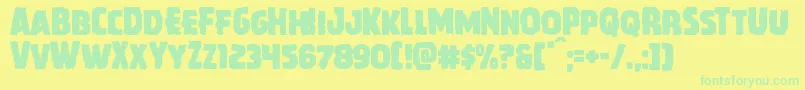 Howlinmad Font – Green Fonts on Yellow Background