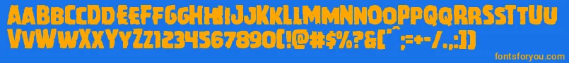Howlinmad Font – Orange Fonts on Blue Background