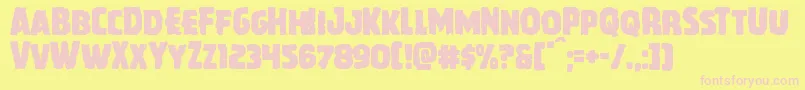 Howlinmad-Schriftart – Rosa Schriften auf gelbem Hintergrund