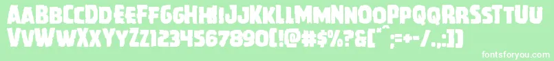フォントHowlinmad – 緑の背景に白い文字