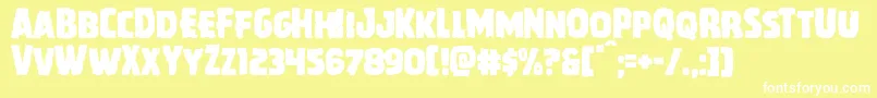 フォントHowlinmad – 黄色い背景に白い文字