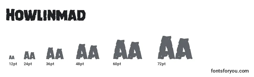 Howlinmad Font Sizes