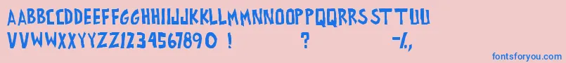 AllExesMustDiePg Font – Blue Fonts on Pink Background