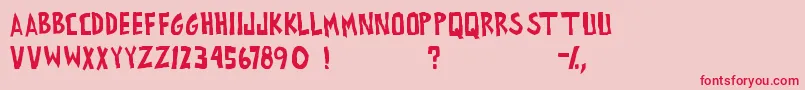 AllExesMustDiePg Font – Red Fonts on Pink Background