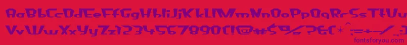 Czcionka Fluoride – fioletowe czcionki na czerwonym tle