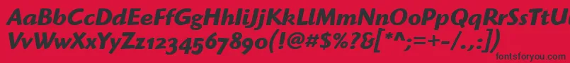 HighlanderOsItcTtBolditalic Font – Black Fonts on Red Background