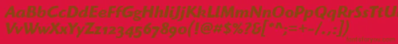 HighlanderOsItcTtBolditalic Font – Brown Fonts on Red Background