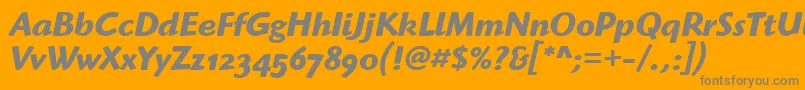 HighlanderOsItcTtBolditalic Font – Gray Fonts on Orange Background