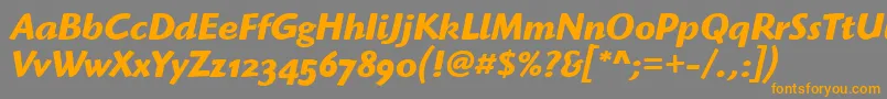 HighlanderOsItcTtBolditalic Font – Orange Fonts on Gray Background
