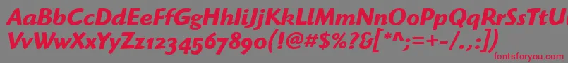 HighlanderOsItcTtBolditalic Font – Red Fonts on Gray Background