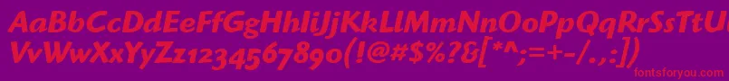 HighlanderOsItcTtBolditalic Font – Red Fonts on Purple Background