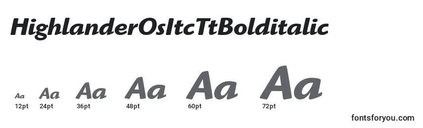 HighlanderOsItcTtBolditalic Font Sizes