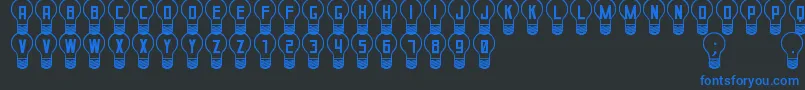 GoodIdeaSt-Schriftart – Blaue Schriften auf schwarzem Hintergrund