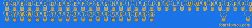 GoodIdeaSt Font – Orange Fonts on Blue Background