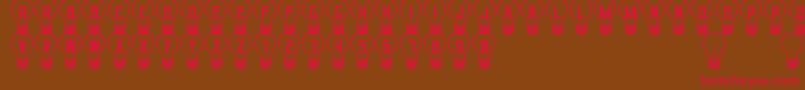 GoodIdeaSt-Schriftart – Rote Schriften auf braunem Hintergrund