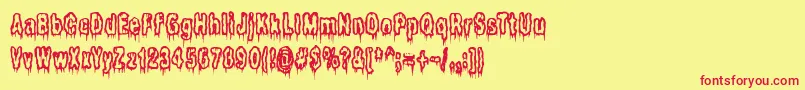 Ilits-Schriftart – Rote Schriften auf gelbem Hintergrund