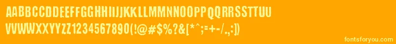フォントBaronessKuffner – オレンジの背景に黄色の文字