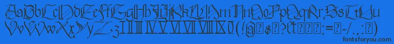 Walkiria Font – Black Fonts on Blue Background