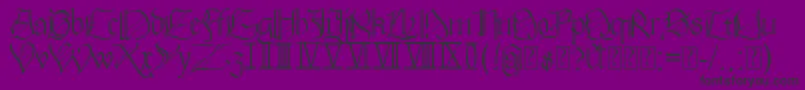 Fonte Walkiria – fontes pretas em um fundo violeta