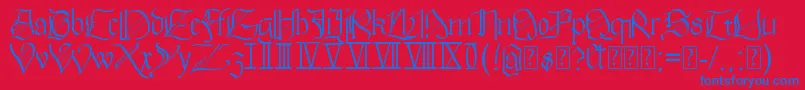 Walkiria Font – Blue Fonts on Red Background