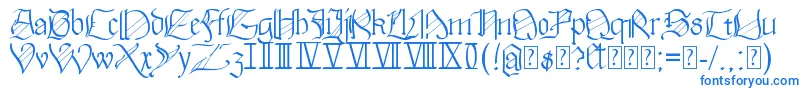 フォントWalkiria – 白い背景に青い文字