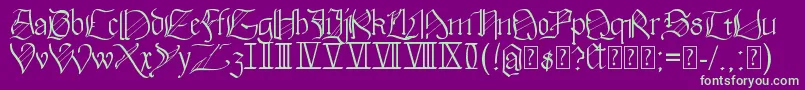 Walkiria-Schriftart – Grüne Schriften auf violettem Hintergrund