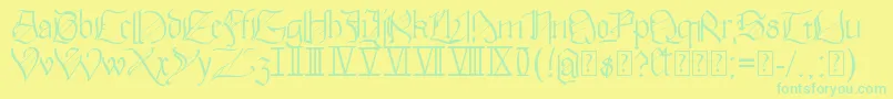 Walkiria Font – Green Fonts on Yellow Background
