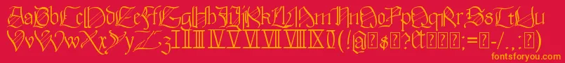 フォントWalkiria – 赤い背景にオレンジの文字