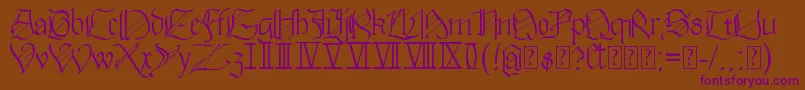 Walkiria-fontti – violetit fontit ruskealla taustalla