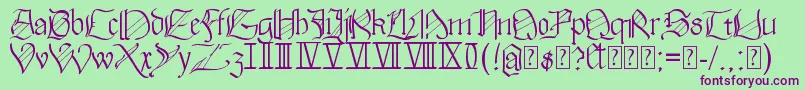フォントWalkiria – 緑の背景に紫のフォント