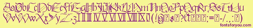 フォントWalkiria – 紫色のフォント、黄色の背景