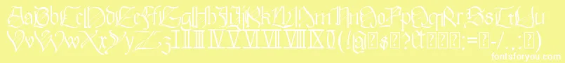 Walkiria Font – White Fonts on Yellow Background
