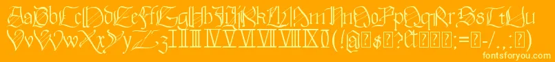 Walkiria-fontti – keltaiset fontit oranssilla taustalla