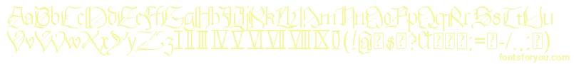 Walkiria-Schriftart – Gelbe Schriften auf weißem Hintergrund