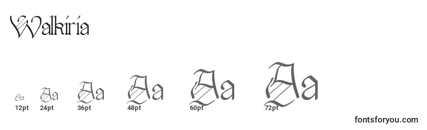 Größen der Schriftart Walkiria