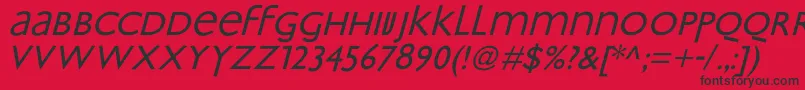 BradburyOblique Font – Black Fonts on Red Background