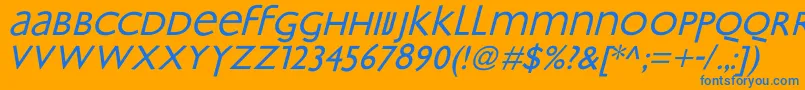 BradburyOblique Font – Blue Fonts on Orange Background