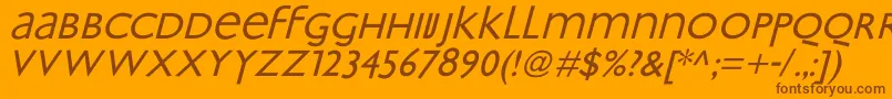 Police BradburyOblique – polices brunes sur fond orange