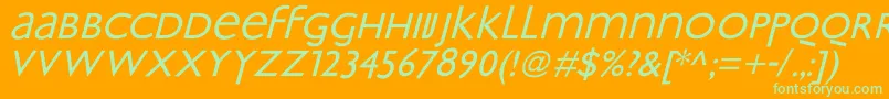 BradburyOblique Font – Green Fonts on Orange Background