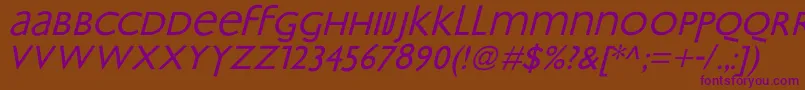 BradburyOblique Font – Purple Fonts on Brown Background