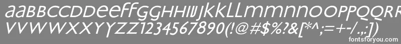 フォントBradburyOblique – 灰色の背景に白い文字