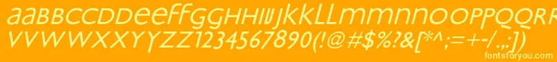 フォントBradburyOblique – オレンジの背景に黄色の文字