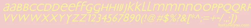 BradburyOblique-Schriftart – Gelbe Schriften auf rosa Hintergrund