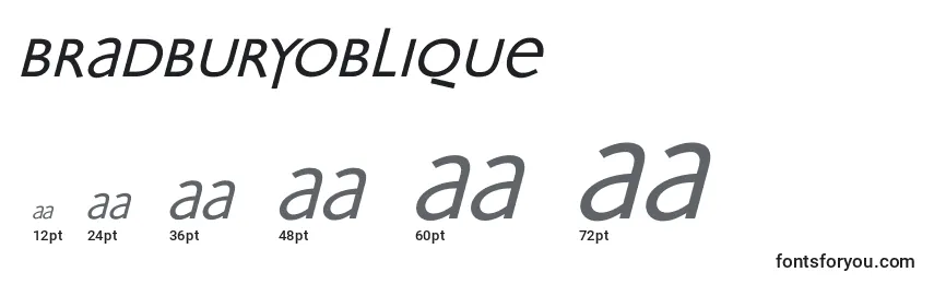 Размеры шрифта BradburyOblique