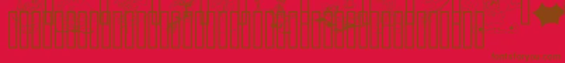 LmHolidayToons Font – Brown Fonts on Red Background